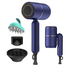 (Dark Blue429)Hair Dryer with Diffuser Ionic Blow Dryer Professional Portable Hair Dryers Accessories