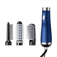 (Blue432)New Hot-Air Electric Hair Dryer Brush Salon One Step Straightener Curler Comb with Diffuser