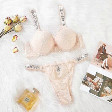 (75C-5611) Conjunto de sujetador push-up de encaje sexy para mujer, bralette blanco con pedrería, conjunto