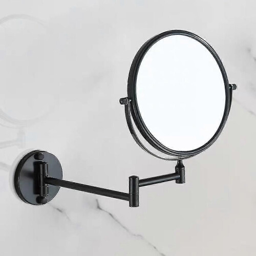 (Black692)1x/3x Magnifying Two Sided Vanity Makeup Mirror, Wall Mount, Round, Chrome Surface, Foldable 1