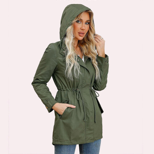 (M-navy636) Damen-Kapuzenjacke aus Baumwolle