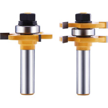 (2 Stück - Gold739) Nut- und Feder-Fräser-Set (2 Stück) mit 1/4-Zoll-Schaft, T-Form, Holzfrässäge