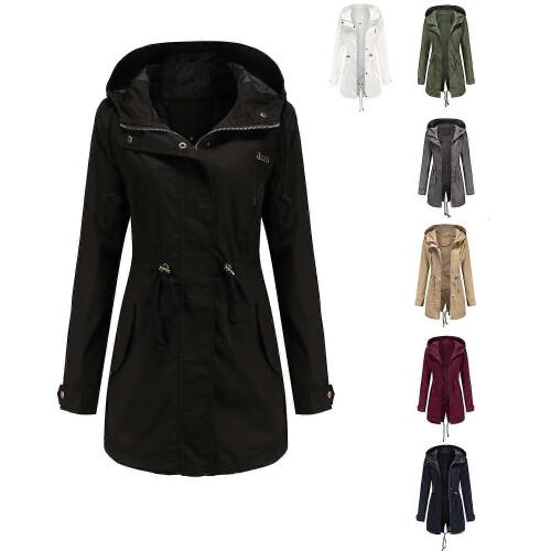 (M-grau655) Damen-Kapuzenjacke aus Baumwolle 2