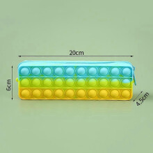(gemischt blau grün gelb686) Silikon-Federmäppchen mit Bubble-Musik-Motiv, Federmäppchen, Federmäppchen