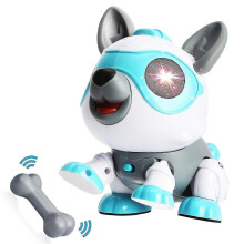 (Blue839) Chien robot électronique STEM avec yeux clignotants pour enfants de 6 ans et plus