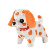 (Yellow Spotted dog858) Adorable chiot robot interactif en peluche électrique qui remue la queue et