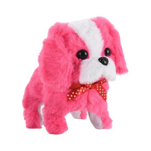 (Chien rose 861) Adorable chiot robot interactif en peluche électrique qui remue la queue et remue la