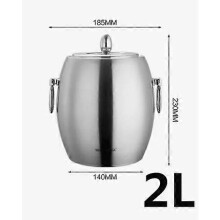 (2L802)304 Secchiello per ghiaccio ovale da 1L e 2L, refrigeratore per vino, secchiello per champagne,