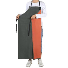 (verde militare 921) Grembiule da cucina impermeabile, spesso e protettivo, in PVC resistente agli oli