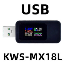 (Zwart-KWS-MX18L889) 10 in 1 USB-tester DC digitale voltmeter Amperemeter Stroomspanningsmeter Amp Volt