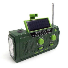 (Green1068)Zonne-energie handcrank radio-ontvanger Mini draagbare AM/FM/WB weerradio Noodradio SOS