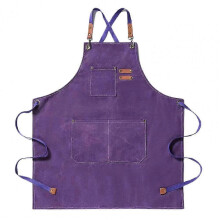 (Purple1100)Grembiule da lavoro resistente, grembiule da forno lungo fino al ginocchio, grembiule da