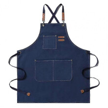 (Blue1106) Grembiule da lavoro, grembiule da forno resistente lungo fino al ginocchio, grembiule da