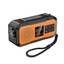 (Orange1140) Draagbare noodradio op zonne-energie, Bluetooth-compatibele luidspreker en led-zaklamp