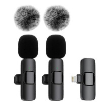 (2 en 1 para iOS 994) Nuevo micrófono inalámbrico de solapa. Grabación de audio y vídeo. Videollamadas