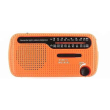 (Orange1227) Mini draagbare zonne-handcrank radio-ontvanger AM FM SW weerradio met multifunctionele