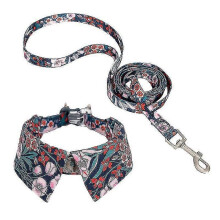 (S-Navy-blazer1405) Kattenhalsband en riemset, schattige strik kattenriemketting, verstelbaar, geschikt