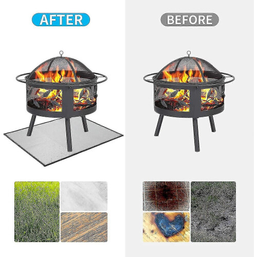 (80*801508)Evago Rectangular Fire Pit Pad ,portable Camping Accessories Fireproof Mat 2