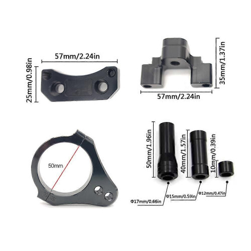 (Black Bracket1228)For the Scooter G-booster Stabilizer Steering Damper Mounting Bracket Support 50mm 2