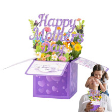 Mother's Day Greeting Card Pop Up Flower Card for Mom 3D Design Colorful Decor Gift for Living Room Bedroom