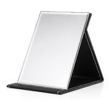 (Extra Large-Black1519)3 Pcs Folding Portable High-definition Makeup Mirror Pu Leather Desktop Vanity