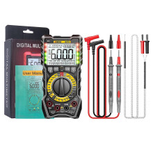 (Standaard-Zwart1592) Draagbare multimeter 6000 tellingen Digitale multimeter Voltmeter Automatisch