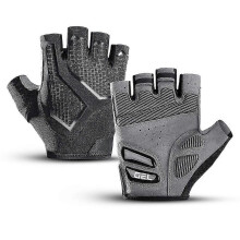 (M1791) Guantes negros de medio dedo para ciclismo, unisex, de silicona, transpirables y con absorción