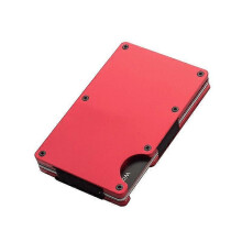 (Red1799) Porta carte di credito RFID per uomo e donna, porta carte di credito, contenitore in alluminio