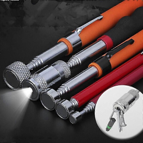 (black with light1747)Car Magnetic Pick-up Tools Retractable Adjustable Grip Extendable Auto Repair 1