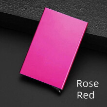 (Rose Red1823)Porta carte di credito antifurto, porta carte sottile in alluminio e metallo RFID, custodia