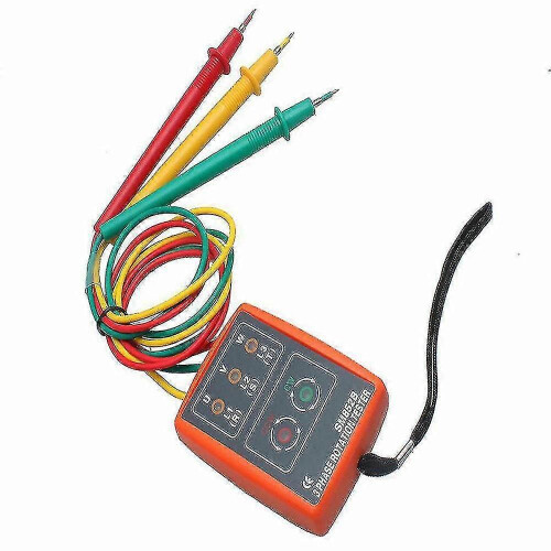 (133123)Sm852b 3-phase Rotation Tester Digital Phase Indicator Detector Led Buzzer Phase Sequence Meter 1
