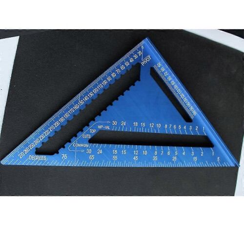 Regla triangular (7 pulgadas - Azul 1885) Regla de medición de alta precisión, aleación de aluminio 2
