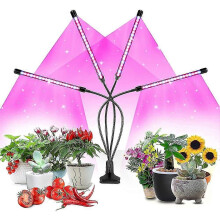 (Style51943) Växtlampa med 4 huvuden, LED-växellampa med fullspektrum för inomhusväxter
