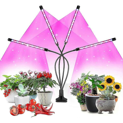 (Style51943) Lampada per piante a 4 teste, luce per piante a LED a spettro completo per piante da interno