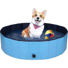 (2002) Piscina per cani 120 x 30 cm, PVC rigido e robusto, vasca da bagno pieghevole per medie o grandi
