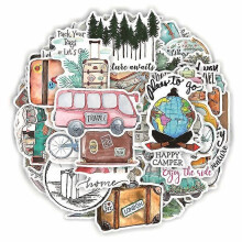 (1036) 50 stuks reiswereldstickers voor waterdichte stickers, laptop, motor, bagage, snowboard, koelkast,