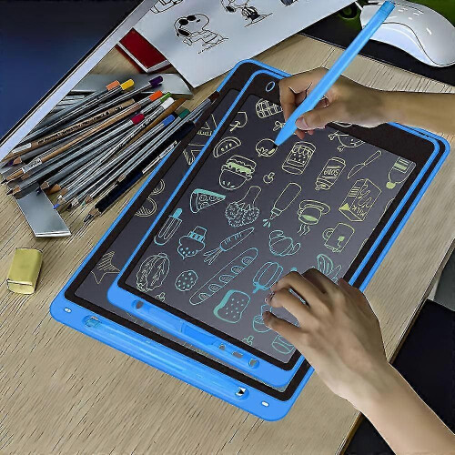 (8,5 pouces bleu 2021) Tablette graphique LCD 8,5/10 pouces, tableau d'écriture électronique, couleurs 2