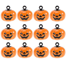 (791) 20 stuks Cartoon Hanger Pompoen Vorm Jingle Bells Koperen Huisdier Ketting Accessoires Halloween