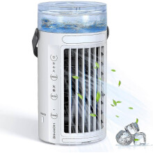 (1123) Draagbare airconditioner, 5-in-1 400 ml mini-luchtkoeler, luchtbevochtiger, mobiele ventilator,