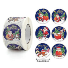 (1,5-3,8 cm - Azul oscuro 2119) 2 x 500 pegatinas navide?as de Papá Noel para árbol