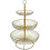 (Golden2044)Fruit Basket 3 Tier Metal Fruit Cup Vegetable Fruit Cake Display Stand 1