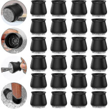 (1258)24 pezzi Protezioni per gambe di sedie per pavimenti in legno duro Gambe di sedie in silicone