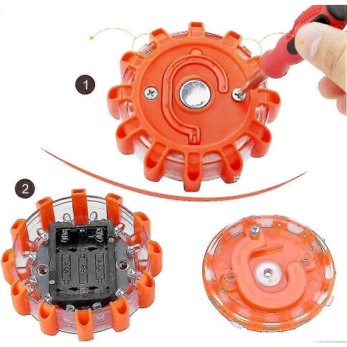 (1421) Multifunktionale Notfall-Warnleuchte mit 15 LEDs, orange, hygienisch 2