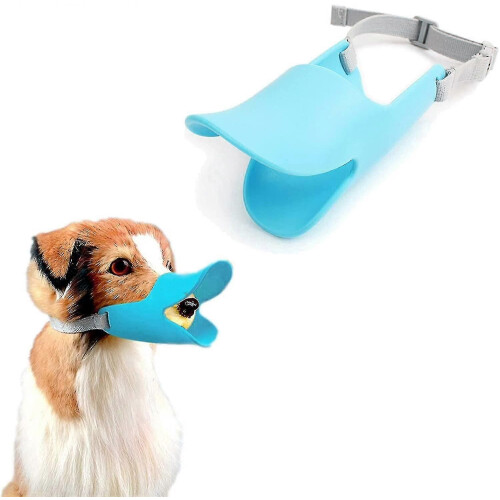 (M-Blue2181)Dog Muzzle, Adjustable Duck Mouth Shape Anti Bite Pets Muzzle For Small Medium Large Dogs