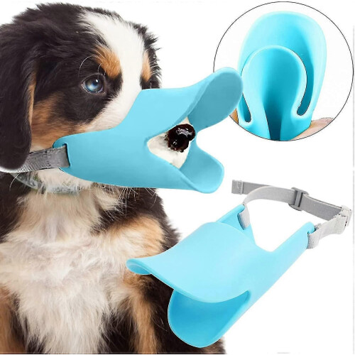 (M-Blue2181)Dog Muzzle, Adjustable Duck Mouth Shape Anti Bite Pets Muzzle For Small Medium Large Dogs 2
