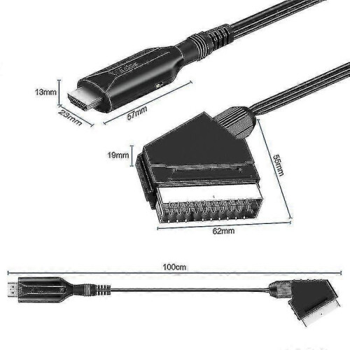 (2131)Lanhu Adattatore audio video convertitore Scart a HDMI per HDTV/DVD/decoder/PS3/PAL/NTSC Lanhu 2