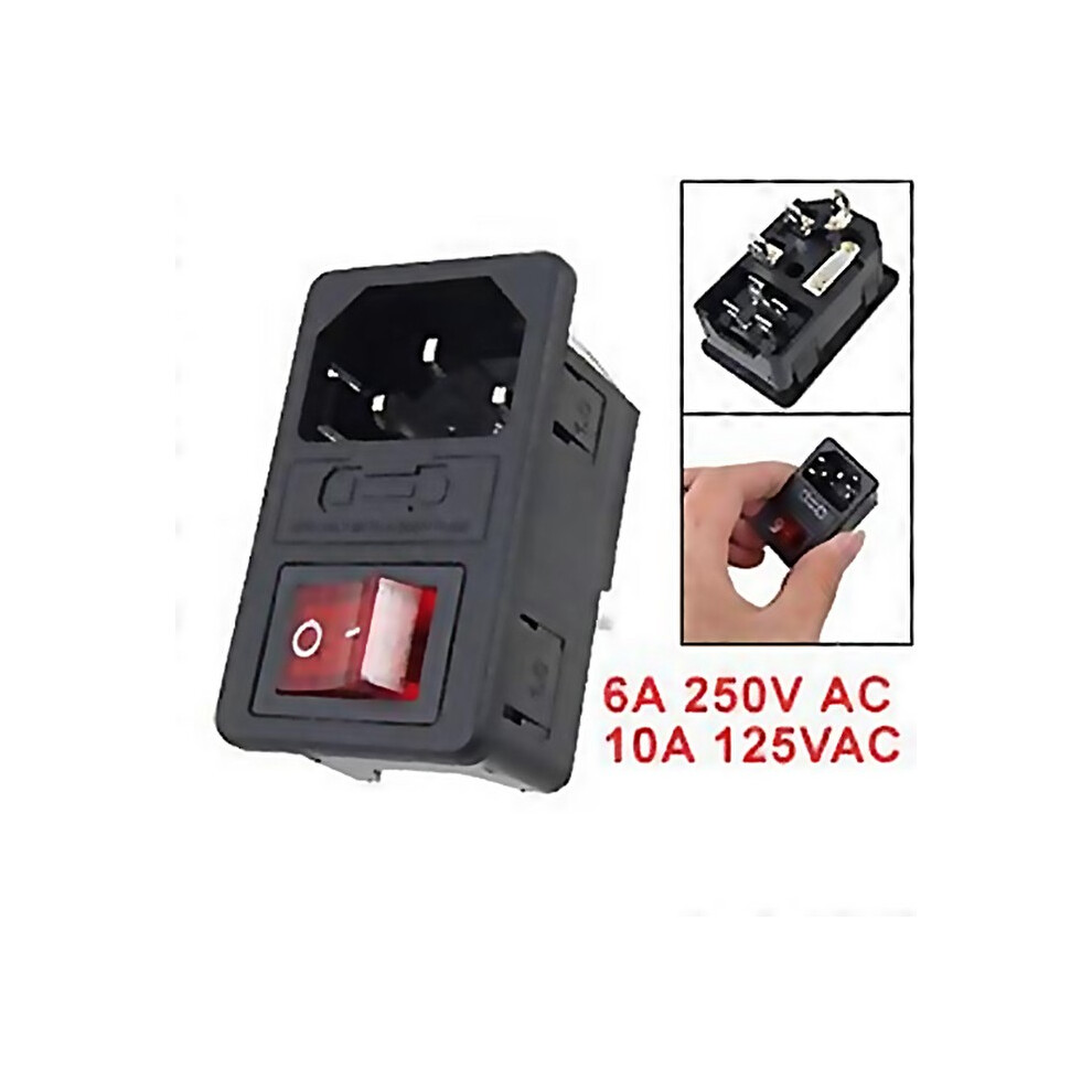 For Inlet Male Power Socket With Fuse Switch 10A 250V 3 Pin Iec320 6956465851579