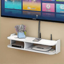 (955) WLAN-Router-TV-Box-Regal-Organizer für Wohnzimmer, Wandmontage, 2-lagige Schubladenhalter & Ablagen