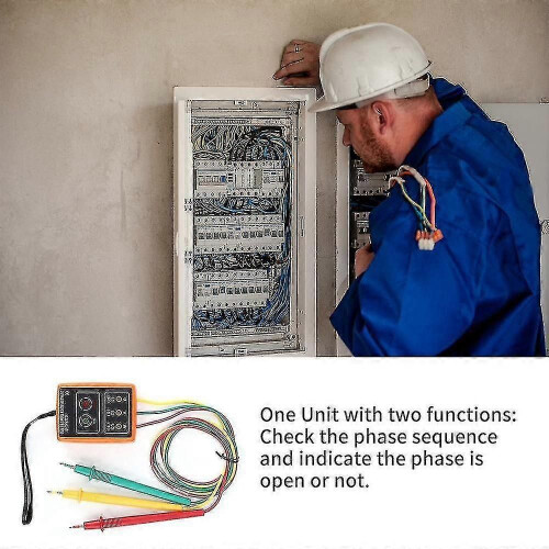(1269)Sm852b 3 Phase Rotation Tester Digital Phase Indicator Detector Led Buzzer Phase Sequence Meter 2