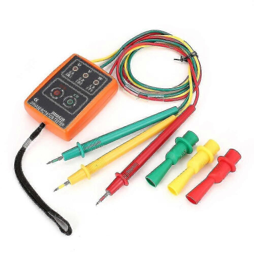 (1269)Sm852b 3 Phase Rotation Tester Digital Phase Indicator Detector Led Buzzer Phase Sequence Meter